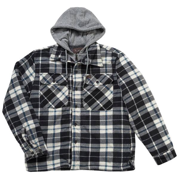 Mens Smith&#39;s Sherpa Lined Flannel Shirt Jacket - Black - image 