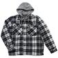 Mens Smith&#39;s Sherpa Lined Flannel Shirt Jacket - Black - image 1