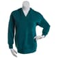 Juniors No Comment Oversize Rib V-Neck Hooded Sweatshirt - image 1