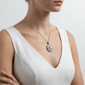 Saffron 6ctw. Moissanite Diamond Floral Halo Pendant Necklace - image 2