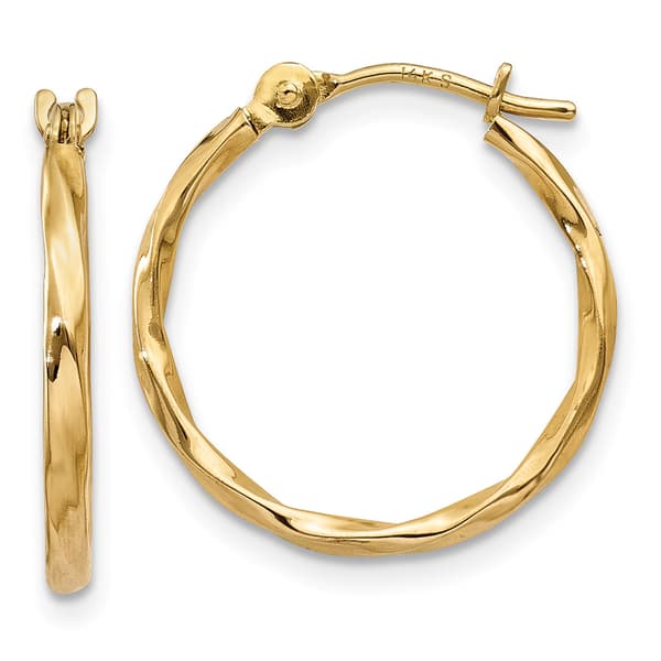 Gold Classics(tm) 14kt. Twist Hoop Earrings - image 