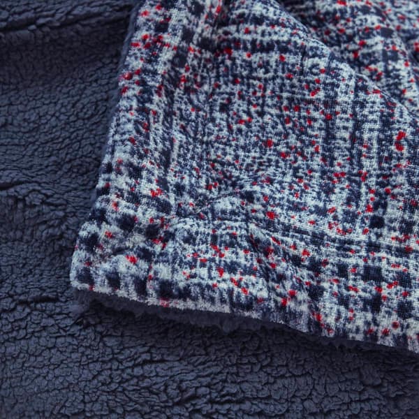 Mantolok Textured Velvet to Sherpa Throw
