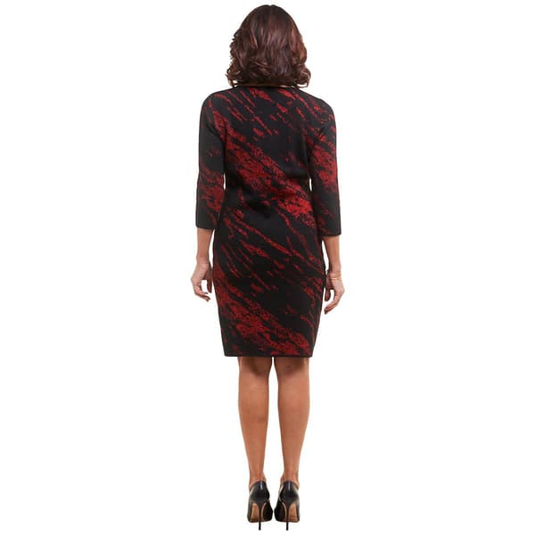 Womens Nina Leopard 3/4 Sleeve Marble Lurex Sweater Dress