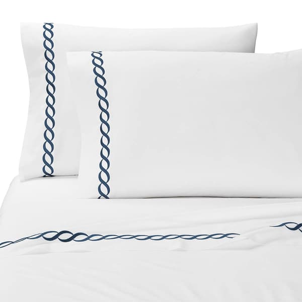 Cassadecor 300 TC Embroidered Cable Bedding Pillowcase Set - image 