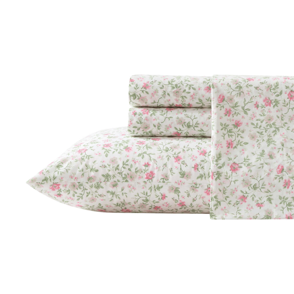 Laura Ashley(R) Bonnie Floral Percale Sheet Set