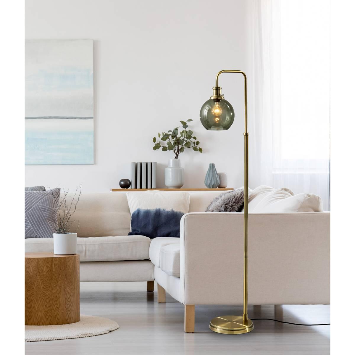Simplee Adesso Smoked Glass Floor Lamp