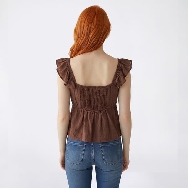Juniors Trixxi Solid Stripe Flutter Sleeve Lace Babydoll Top