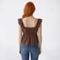 Juniors Trixxi Solid Stripe Flutter Sleeve Lace Babydoll Top - image 2