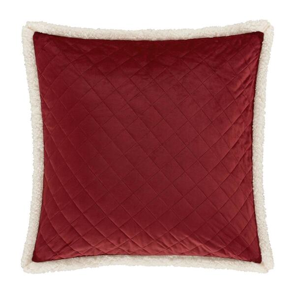 J. Queen New York Casey Sherpa Crimson Euro Quilted Sham - image 