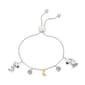 Shine Snoopy and Woodstock Cubic Zirconia Bolo Bracelet - image 1