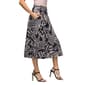 Womens 24/7 Comfort Apparel Black Geometric Pocket Midi Skirt - image 4