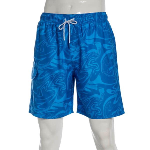 Young Mens SURFZONE(R) Water Swirls Swim Trunks - image 