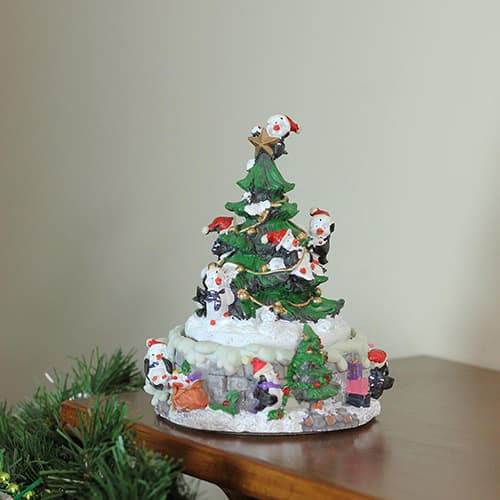 Northlight Seasonal Animated Penguin &amp; Christmas Tree Scene