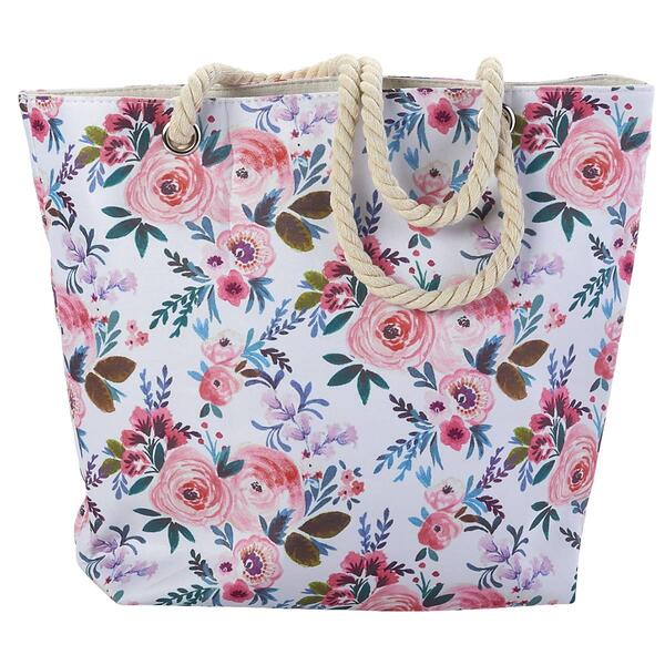 Renshun Canvas Floral Tote - Ivory