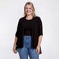 Plus Size Cure Roll Tab Sleeve Floral Chiffon Back Cardigan - image 1