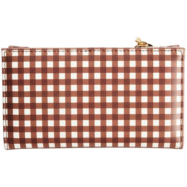 BCBG Bifold Embroidered Sheep Gingham Bifold Wallet
