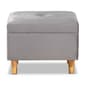 Baxton Studio Elias Grey Velvet Fabric & Wood Storage Ottoman - image 3