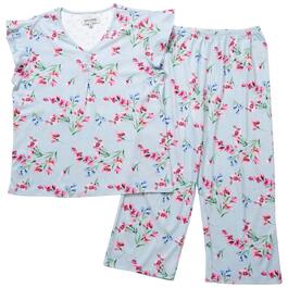 Womens Karen Neuburger Lace Flutter Sleeve Floral Pajama Set