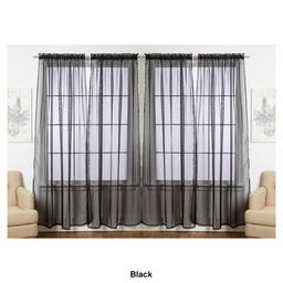 J&V Textiles Sheer Rod Pocket Curtain Panels