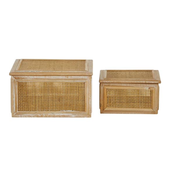 9th & Pike&#174; Distressed Rattan Boxes - Set Of 2