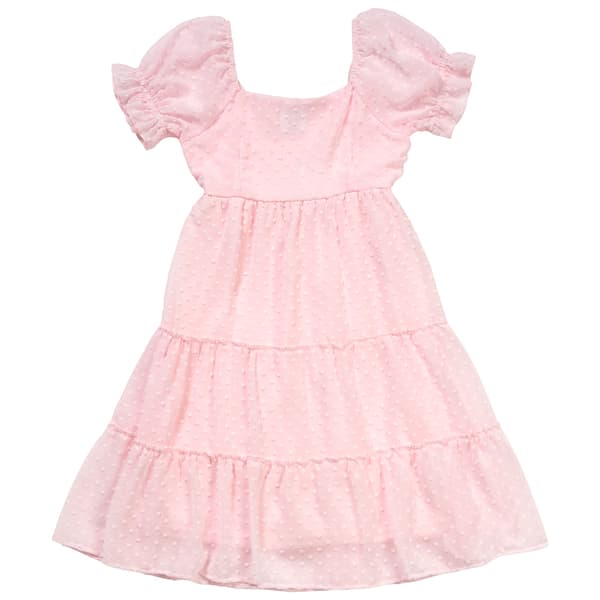 Girls (7-16) Jolie & Joy Clip Dot Puff Sleeve Tiered Dress - image 