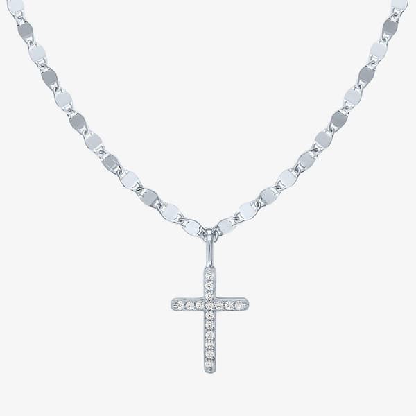 Nova Star&#40;R&#41; 1/10cttw. Lab Grown Diamond Cross Pendant Necklace - image 