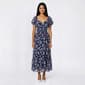 Juniors Trixxi Puff Sleeve Floral Twist Front Tier Midi Dress - image 2