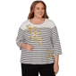 Plus Size Alfred Dunner Classics Sunflower Stripe Blouse - image 1