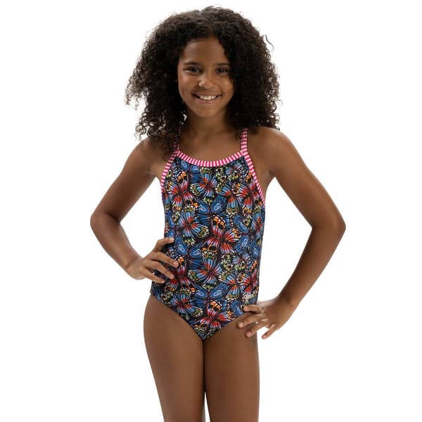 Girls (8-16) Dolfin(R) Flutter By Criss Cross One Piece Swimsuit - image 