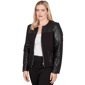 Womens Alfred Dunner Barcelona Ponte Knit Faux Leather Jacket - image 3