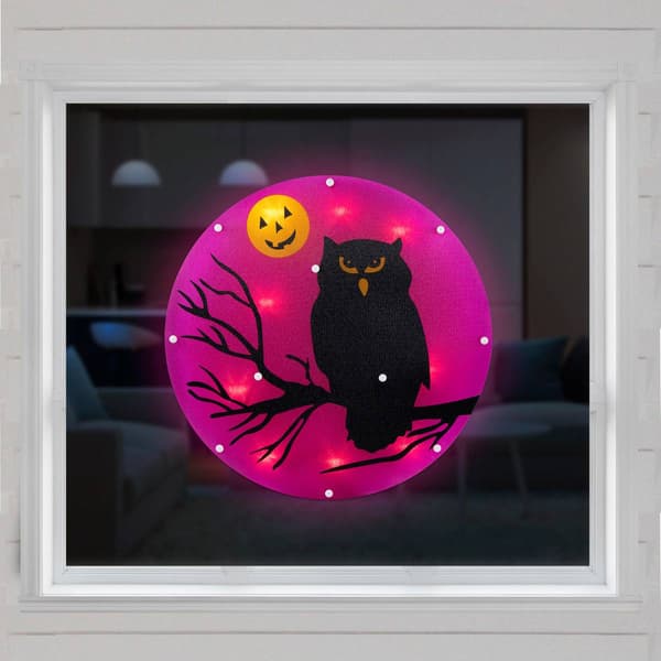 Northlight Seasonal 13.75in. Lighted Owl Halloween Silhouette
