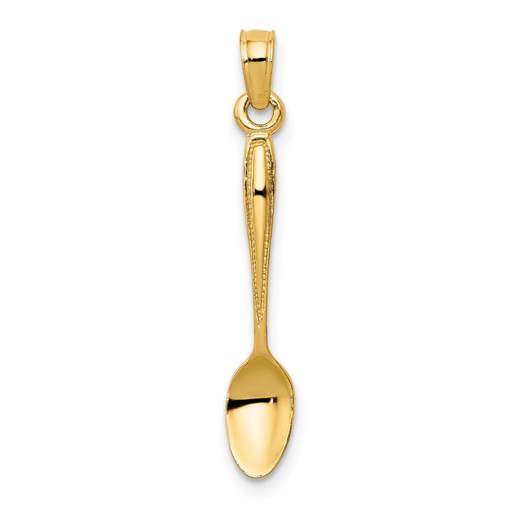Unisex Gold Classics(tm) 14kt Gold 3D Table Spoon Pendant