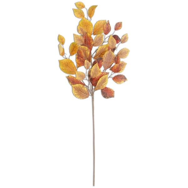 K&K Interiors 34in. Gold Yellow/Rust Bush Leaves Stem - image 