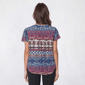 Womens OneWorld Flutter Sleeve Paisley Tie Tassel Blouse - image 2