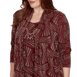 Womens Alfred Dunner Union Square Shimmer Two in One Blouse