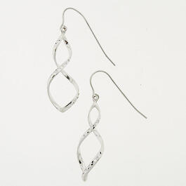 Sterling Silver Open Swirl Dangle Earrings