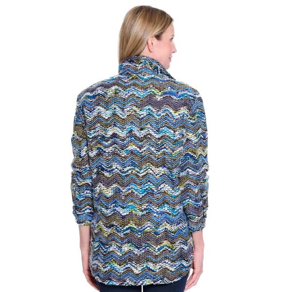 Womens Multiples Long Sleeve Chevron Button Jacket