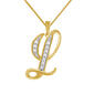 Marsala Gold Plated 1/10ctw. Diamond Initial L Pendant - image 1