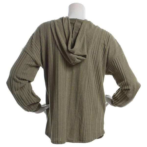 Womens Cure Long Sleeve Rib Knit Hacci Sweater Hoodie