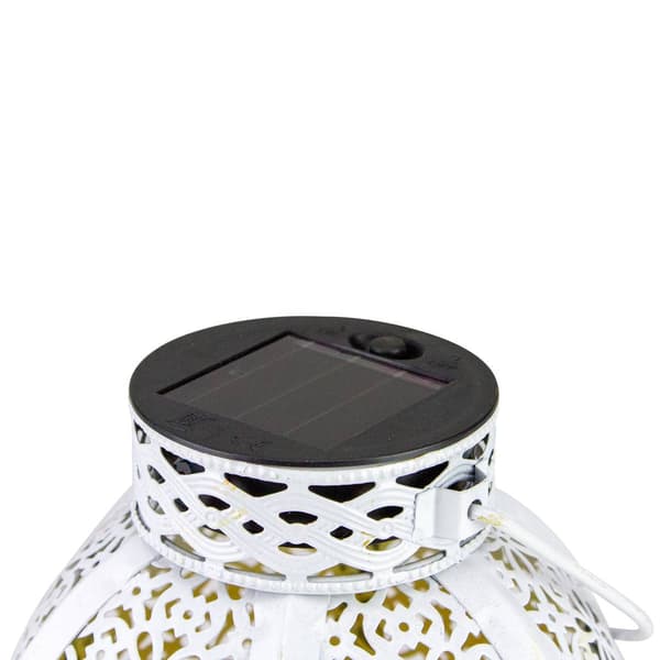 Northlight Seasonal 7in. Round Floral LED Solar Lantern