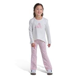 Girls (4-6x) adidas® Long Sleeve Leopard Logo Tee & Leggings Set