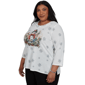 Plus Size Alfred Dunner Classics Shimmering Snowman Tee - image 2
