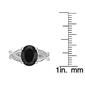Gemminded Sterling Silver Oval Black Onyx & White Sapphire Ring - image 4
