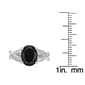 Gemminded Sterling Silver Oval Black Onyx & White Sapphire Ring - image 4