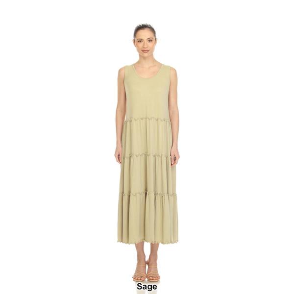 Womens White Mark Scoop Neck Tiered Midi Dress