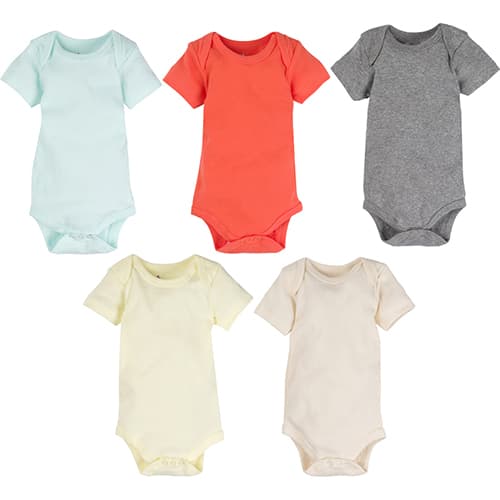 Baby Unisex (0-9M) MiracleWear(R) 5pk. Color Bodysuits - image 
