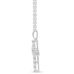 Nova Star® Sterling Silver Lab Grown Diamond Cross Pendant