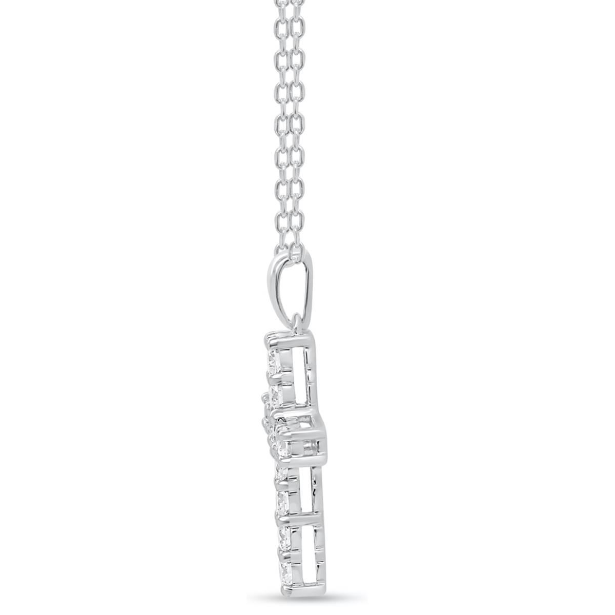 Nova Star® Sterling Silver Lab Grown Diamond Cross Pendant