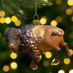 Northlight Seasonal Glittered Buffalo Christmas Ornament
