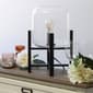 Simple Designs Black Wood Mounted Table Lamp w/Glass Shade - image 5